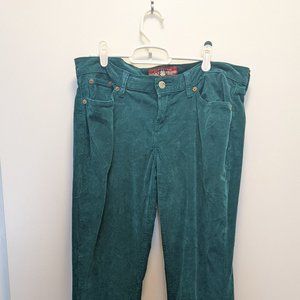 Lucky Brand Zoe Skinny Jade Green / Turquoise corduroys sz 12 / 14